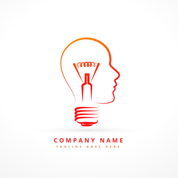 concept business symbol design with face and bulb