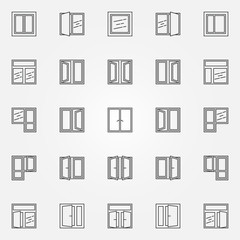 Window icons vector set