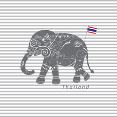 Fototapeta premium vintage elephant vector cartoon