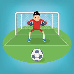 Fototapeta premium Cute goalkeeper- vector illustration