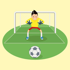 Cute goalkeeper- vector illustration