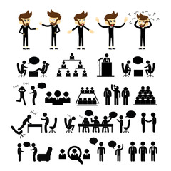 meeting and talking symbol