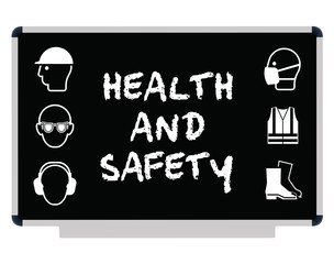 Health and Safety Message on blackboard