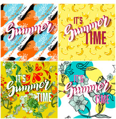 Vector Set of Colorful Bright Lettering Summer Cards.