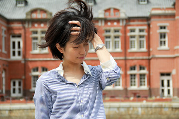 Fototapeta premium 女性 20代 ひとり旅