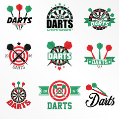 Darts Labels and Icons Set.