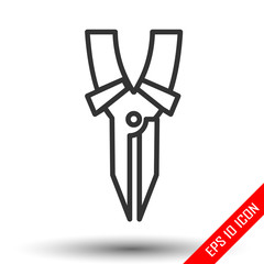 Hand tool. Vector illustration pliers on white background. Nippers. Worker equipment. Pliers flat icon.