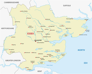 vector map of the county essex, england