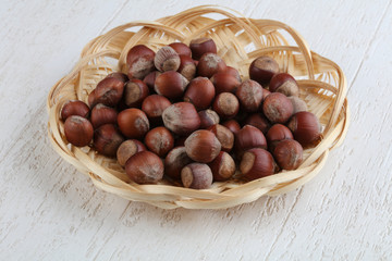 Hazelnuts in the basket