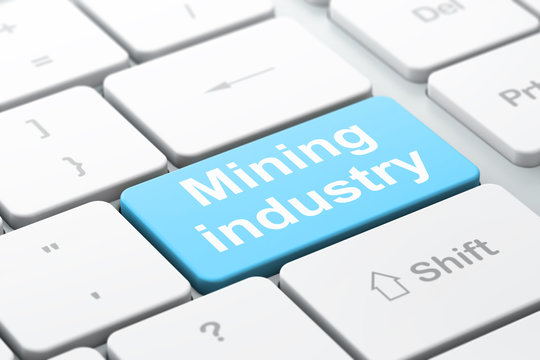 Manufacuring concept: Mining Industry on computer keyboard background