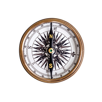 Compass on isoleted white background with clipping path.