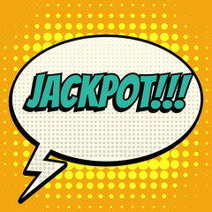 Jackpot comic book bubble text retro style