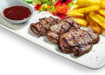 steak with vegetables