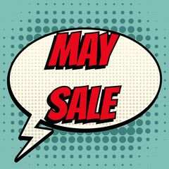 May sale comic book bubble text retro style