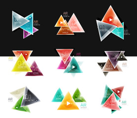 Collection of triangle web boxes - banners, business backgrounds, presentations