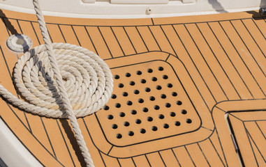 Sailing boat moored rope