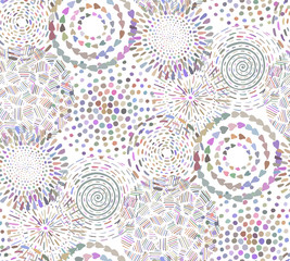 Seamless pattern with hand drawn fancy circle.