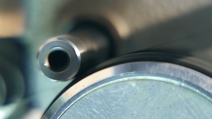 tape recorder the tape drive mechanism, close-up