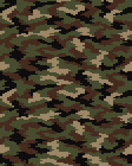 Digital fashion camouflage pattern, seamless vector