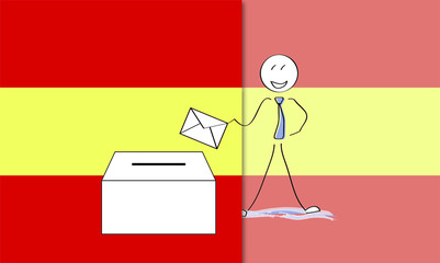 General Elections in Spain. Flat drawing