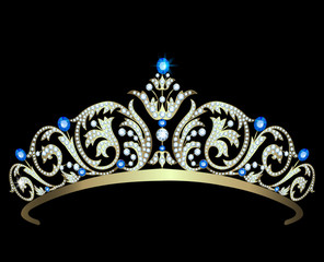Diamond tiara with sapphires © Tatiana Prihnenko