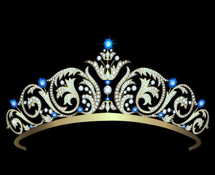 Diamond tiara with sapphires