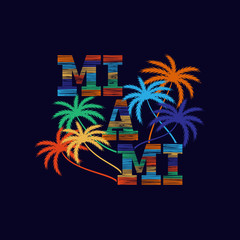 Miami typography poster. Concept in vintage style for print.