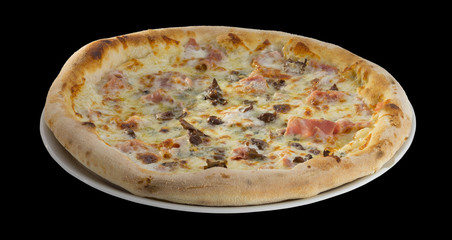 Delicious pizza with Ham and Mushroom