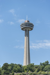 A view of the Skylon Tower in Niagara Falls, Canada.