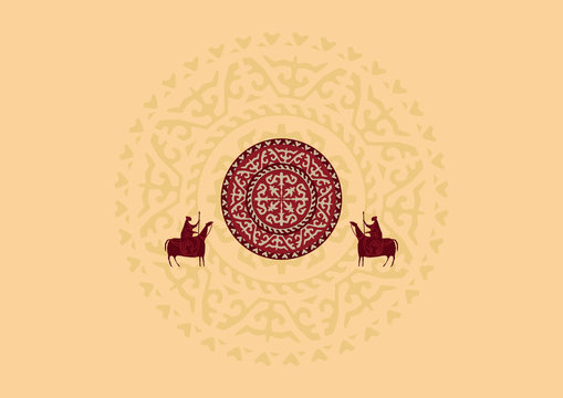Middle Asia vector tribal ornament
