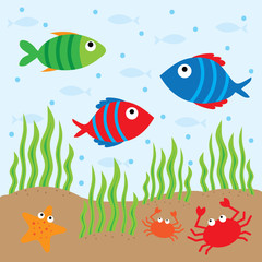 Naklejka premium fish under the sea design