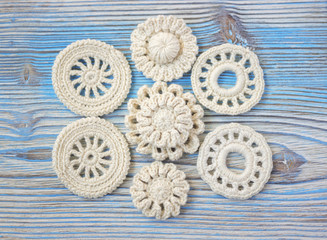 White Irish crochet knitted flowers for Christmas or Valentine's day