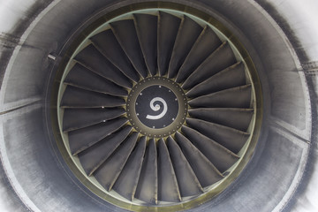 airplane engine front view close up