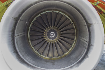 airplane engine front view close up