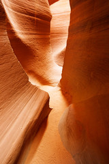 narrow passageway inside of antelope slot canyon