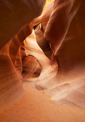 enlightened passageway in the bottom of antelope canyon
