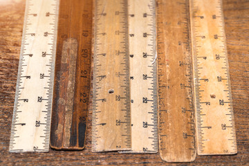 vintage wooden ruler 