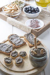 toasted bread with olive pate