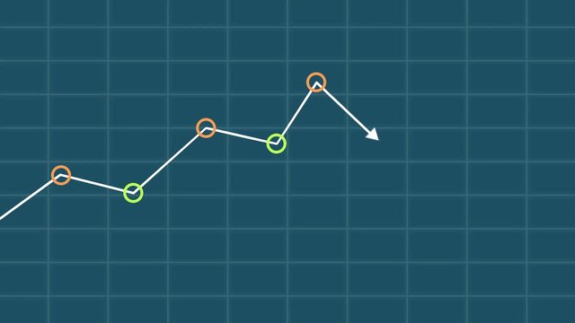Hand adjusts a falling graph and turns it into growth 