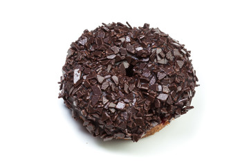various donuts on white background