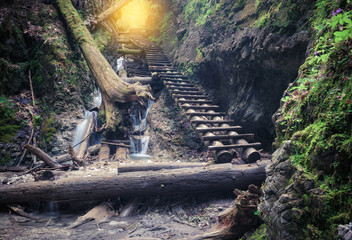 Path through rocky canyon