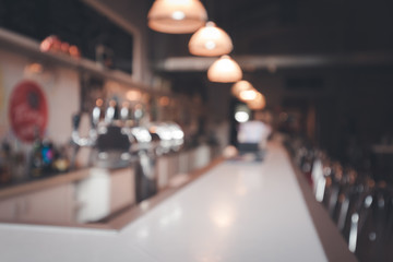 Blurred background of cafe interior