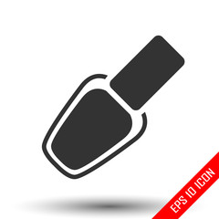 Polish icon. Nail polish symbol. Simple flat logo of polish isolated on white background. Vector illustration.