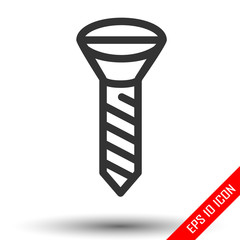 Screw icon. Simple flat logo of screw on white background. Vector illustration.