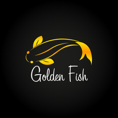 Golden Fish logo. Sea food logo. Bar, restaurant. Vector illustration.