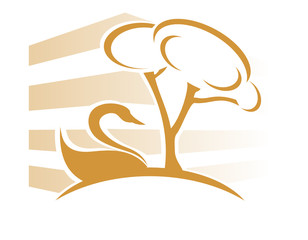 logo copropriété arbre cygne