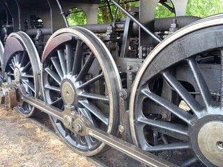 Fototapeta na wymiar big black old historical steam train