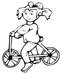 Meisje op loopfiets