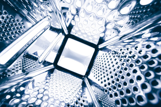 Close up of the interior of a square grater