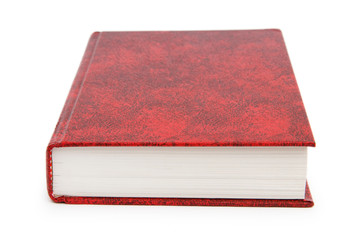 Red cover book isolated on the white background